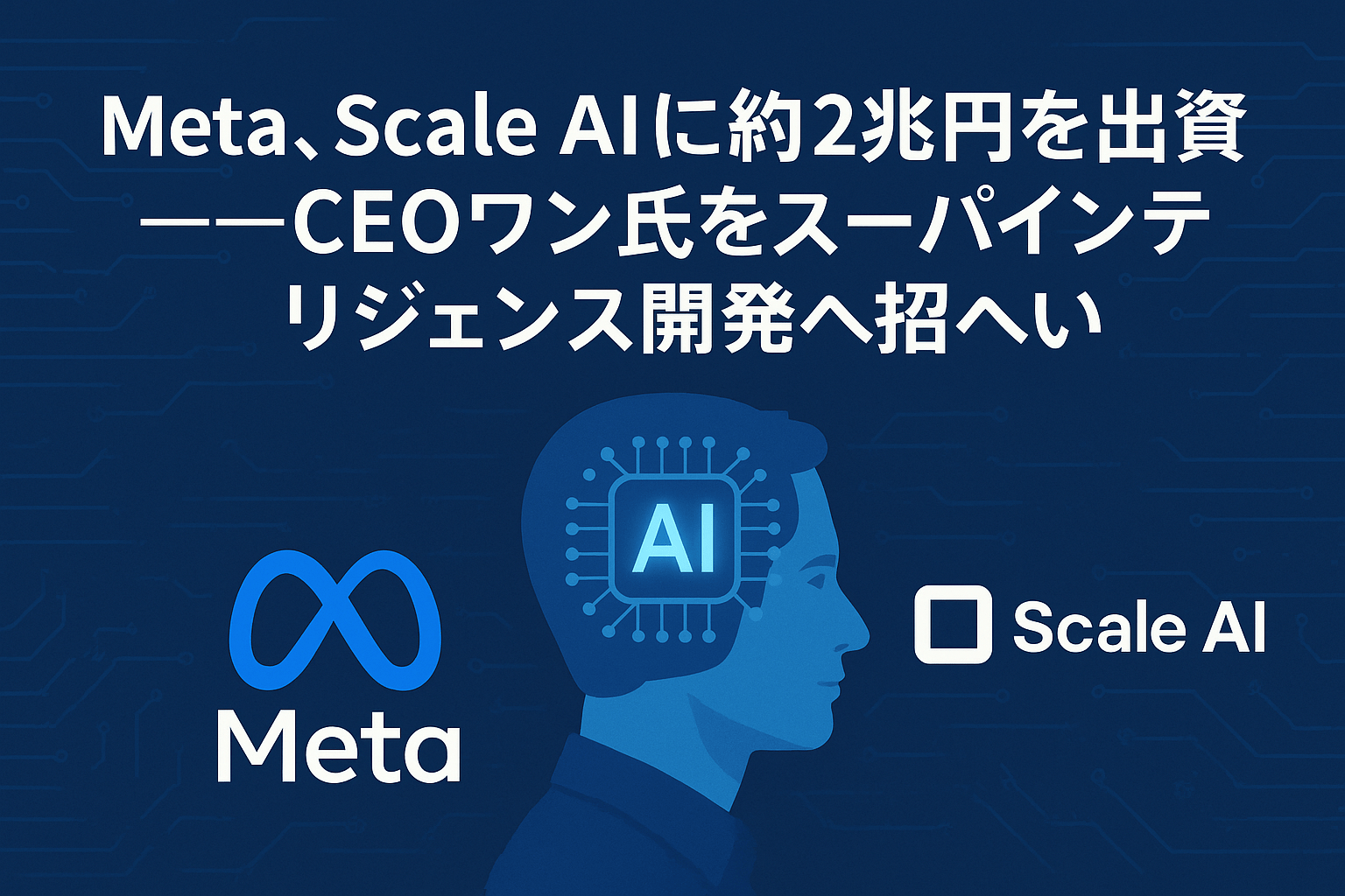 Meta、Scale AIに約2兆円を出資──CEOワン氏をスーパインテリジェンス開発へ招へい