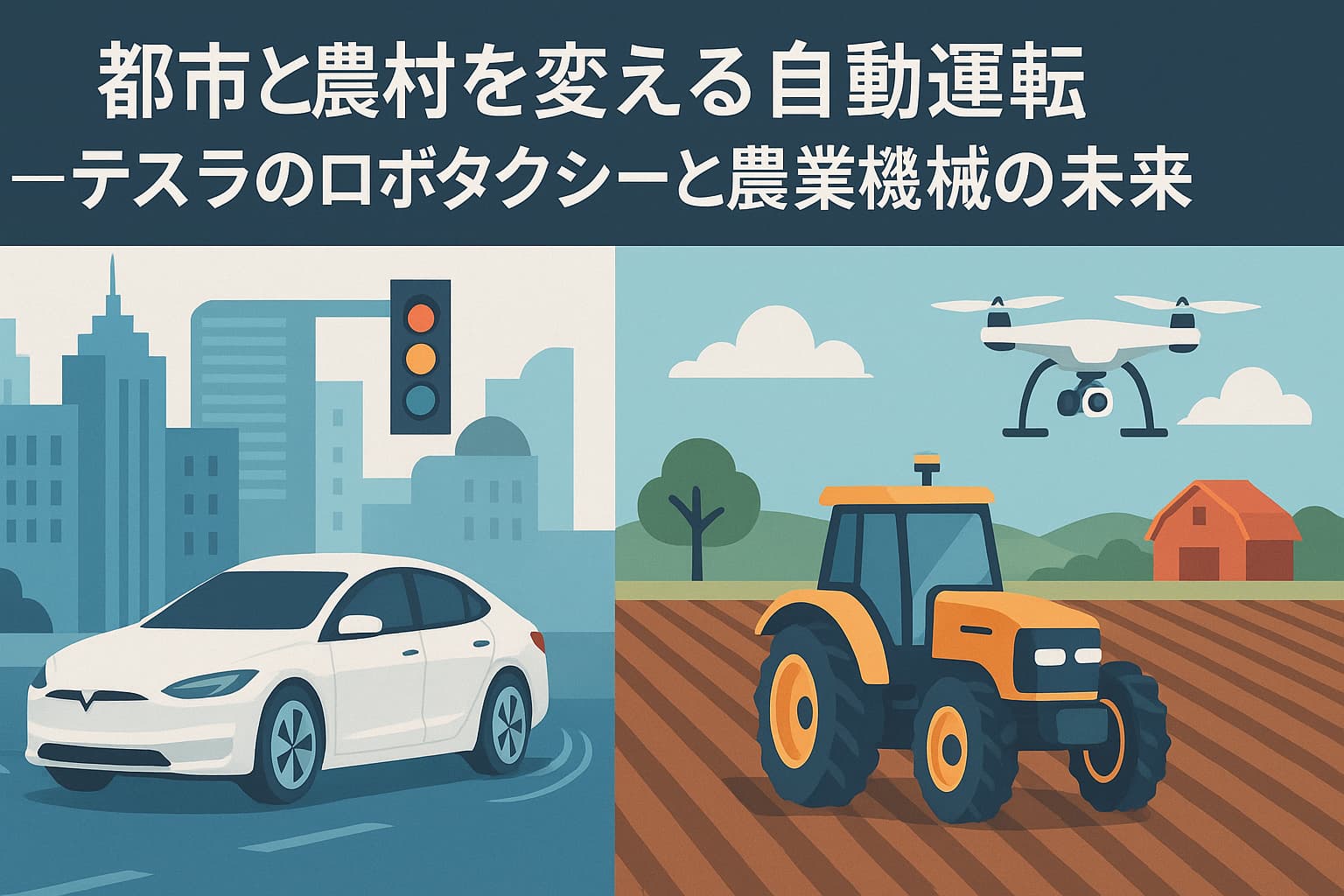 都市と農村を変える自動運転──テスラのロボタクシーと農業機械の未来