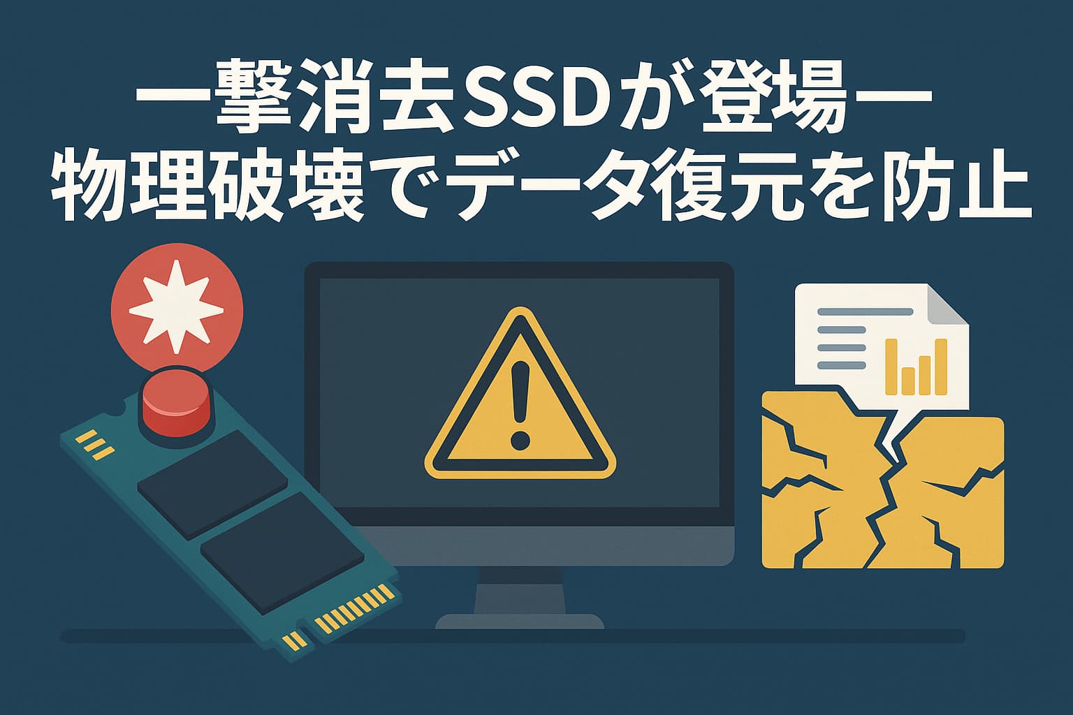 一撃消去SSDが登場──物理破壊でデータ復元を完全防止