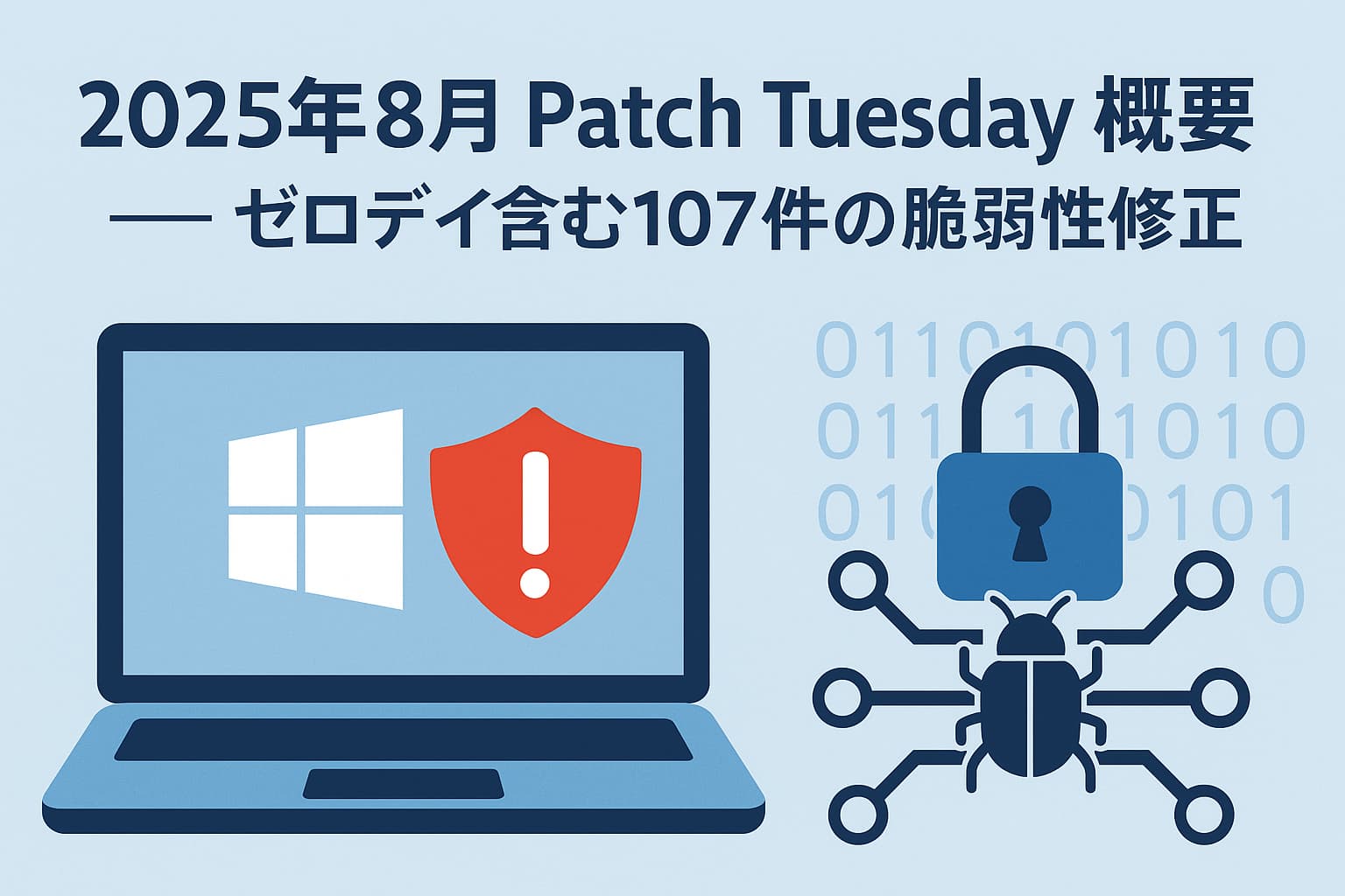 2025年8月 Patch Tuesday 概要 ── ゼロデイ含む107件の脆弱性修正