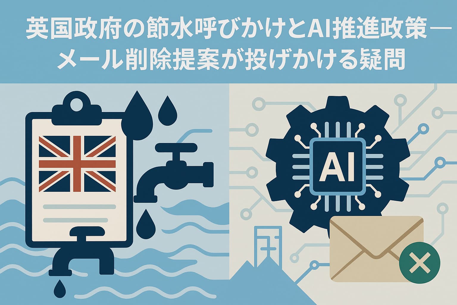 英国政府の節水呼びかけとAI推進政策──メール削除提案が投げかける疑問