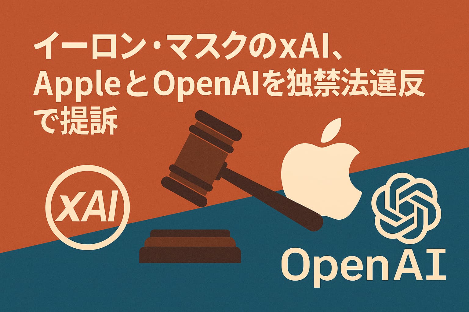 イーロン・マスクのxAI、AppleとOpenAIを独禁法違反で提訴