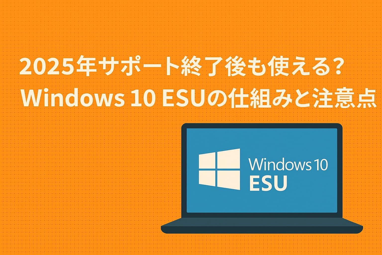 2025年サポート終了後も使える？Windows 10 ESUの仕組みと注意点