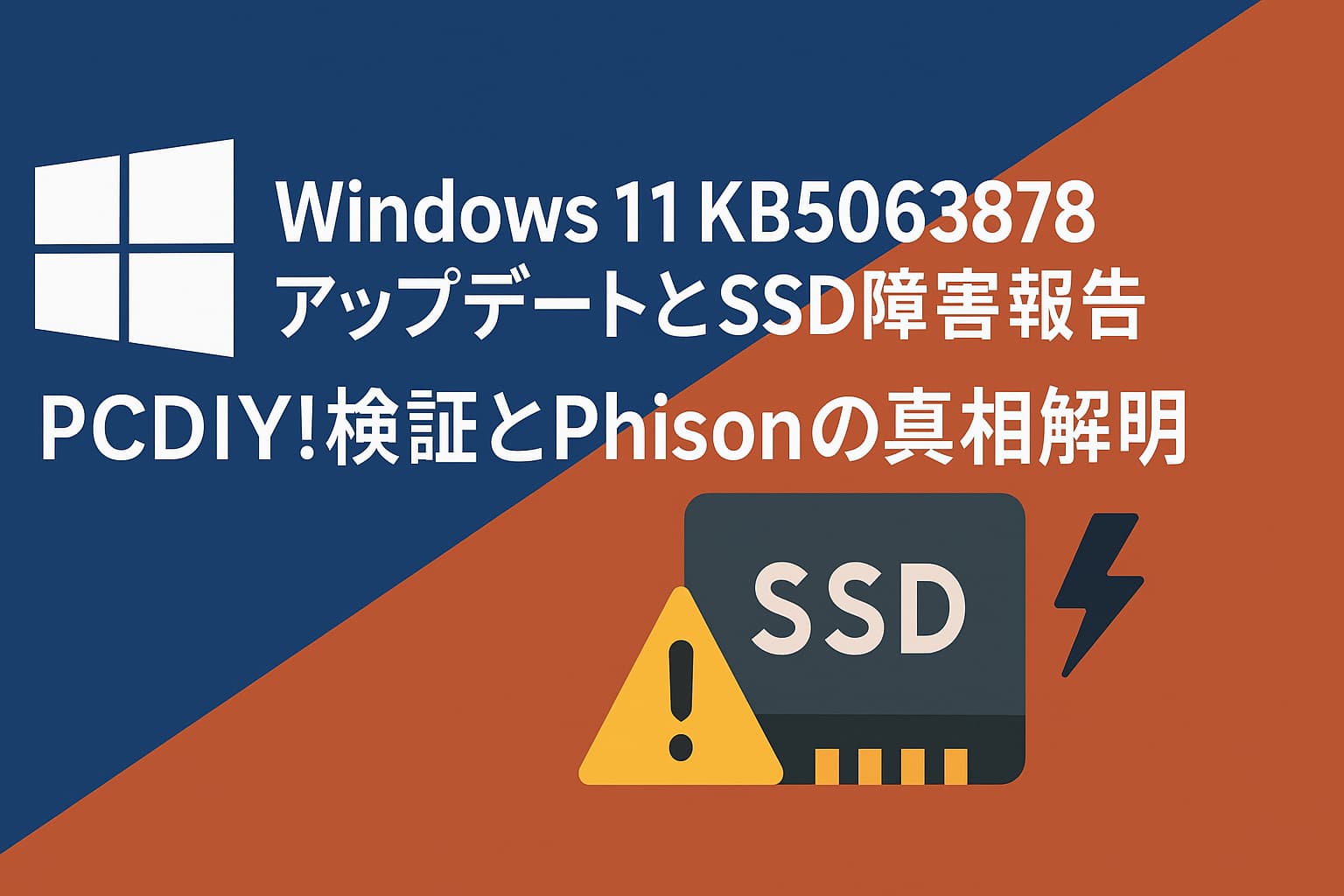 Windows 11 KB5063878アップデートとSSD障害報告 ― PCDIY!検証とPhisonの真相解明