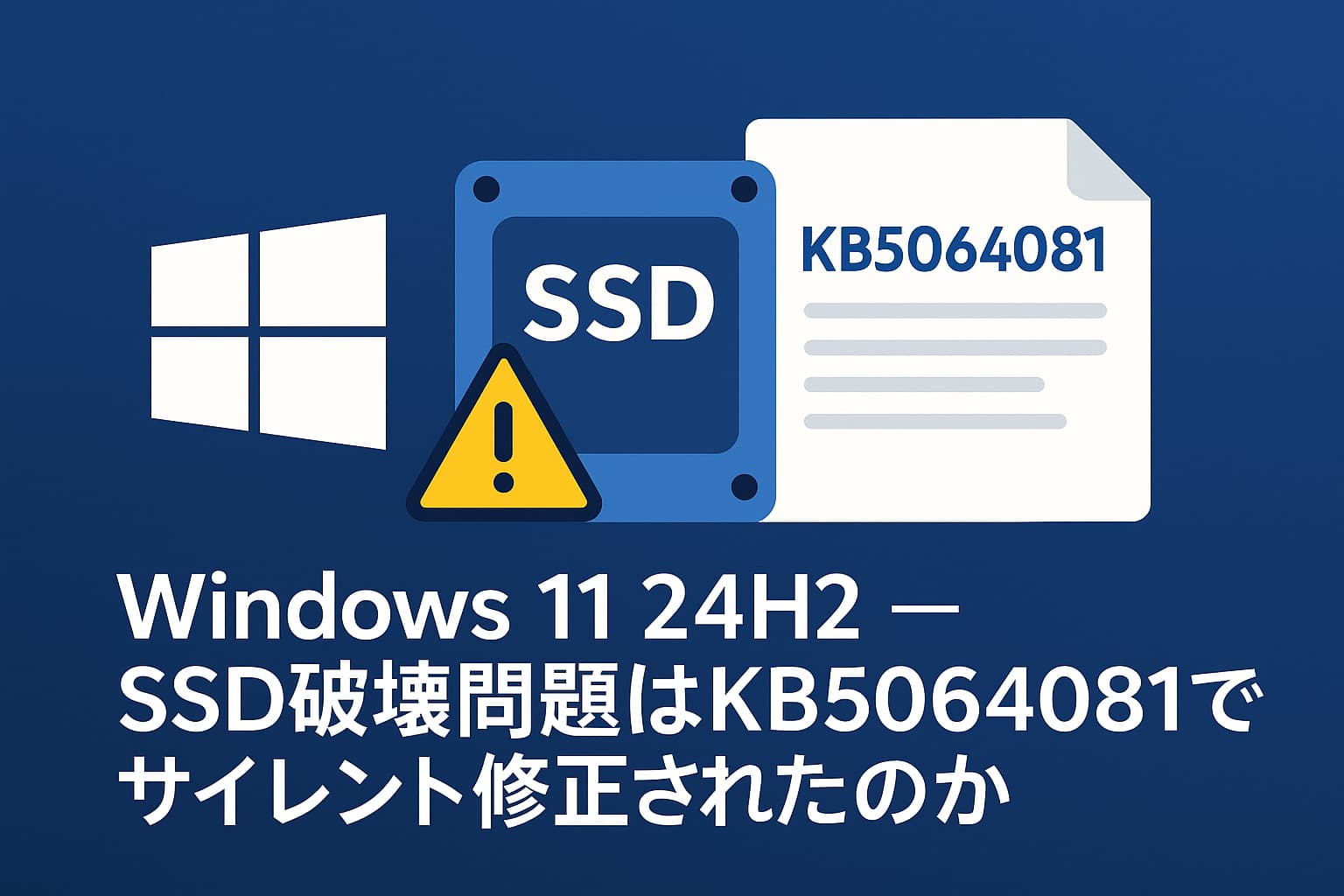 Windows 11 24H2 ― SSD破壊問題はKB5064081でサイレント修正されたのか