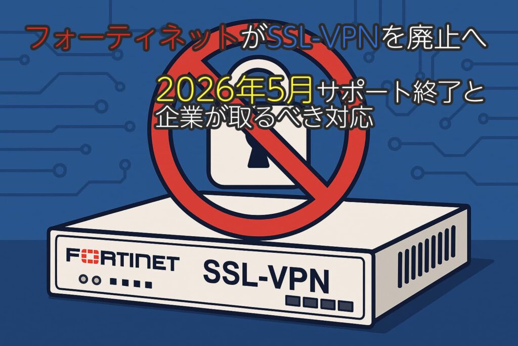 フォーティネットがSSL-VPNを廃止へ ― 2026年5月サポート終了と企業が取るべき対応